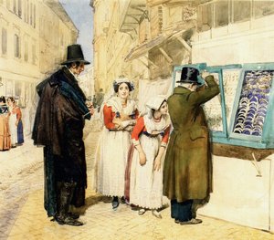 婚約者は彼の婚約者のためのイヤリングを選択します：、n 作： Alexander Andreyevich Ivanov